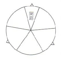 聞筋を示した行の香炉を真上から見た図